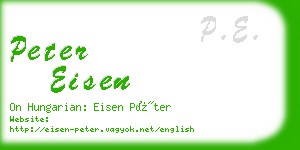 peter eisen business card